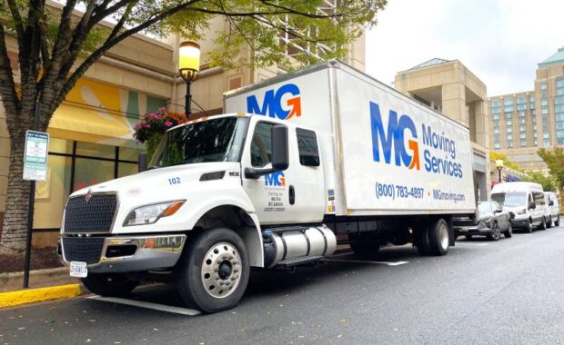 MG Moving Reston VA Movers Parked At The Reston Town Center