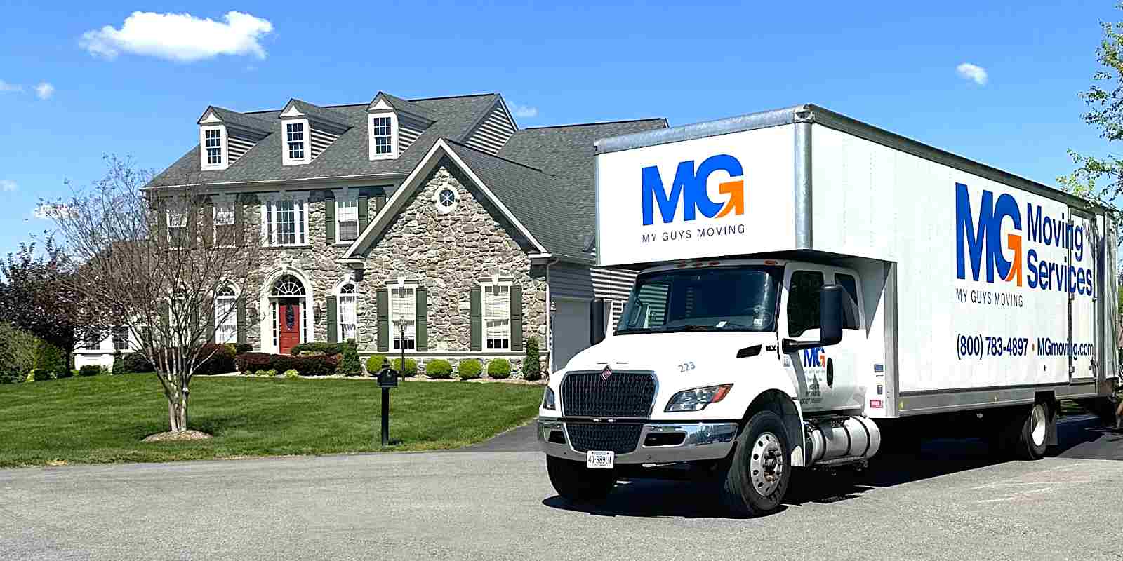 Residential Sterling, VA home with MG Moving truck