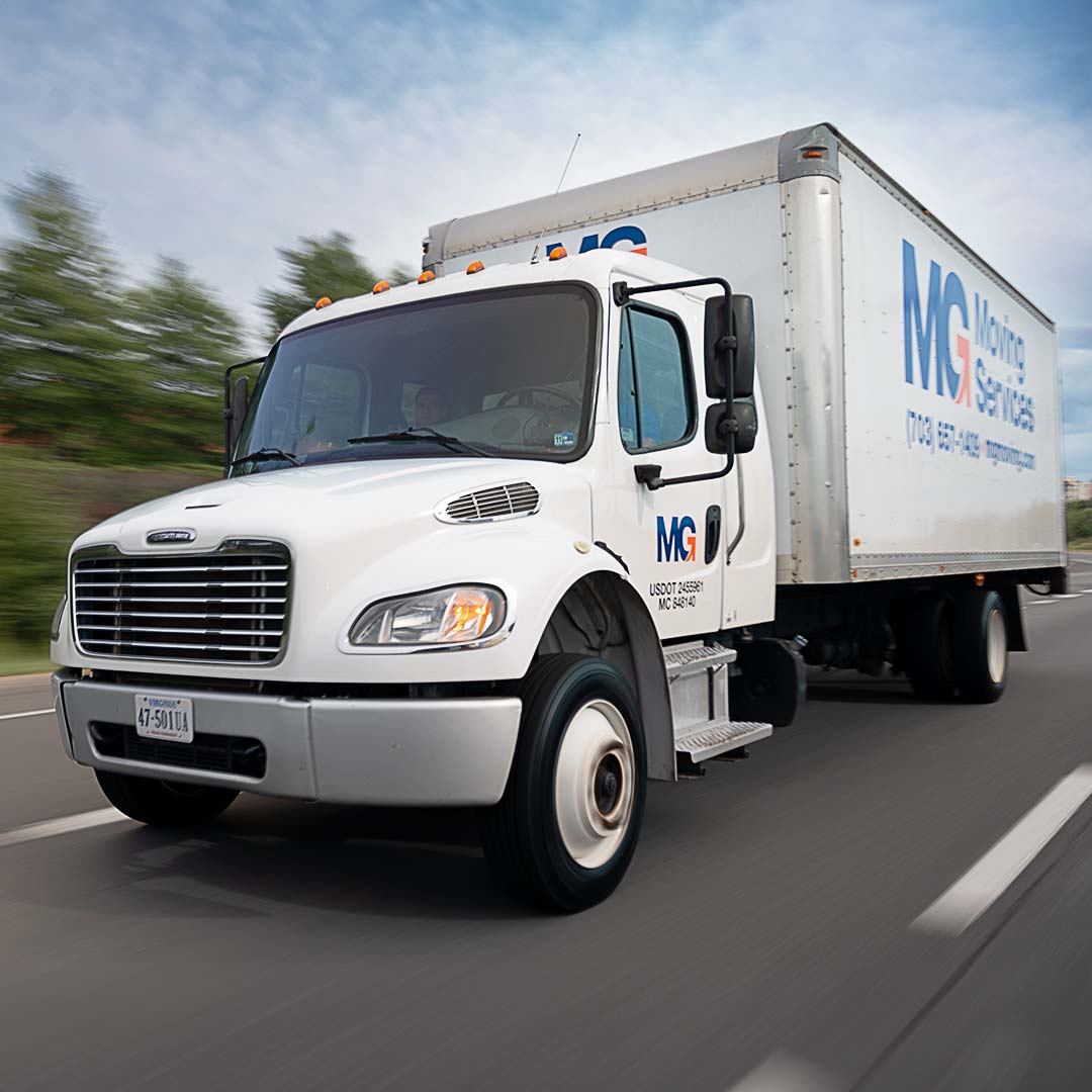 moving truck on the highway during an in-state move