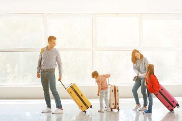 Family leaving for an international move