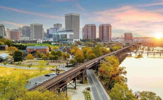 richmond downtown city skyline cityscape in Virginia, USA