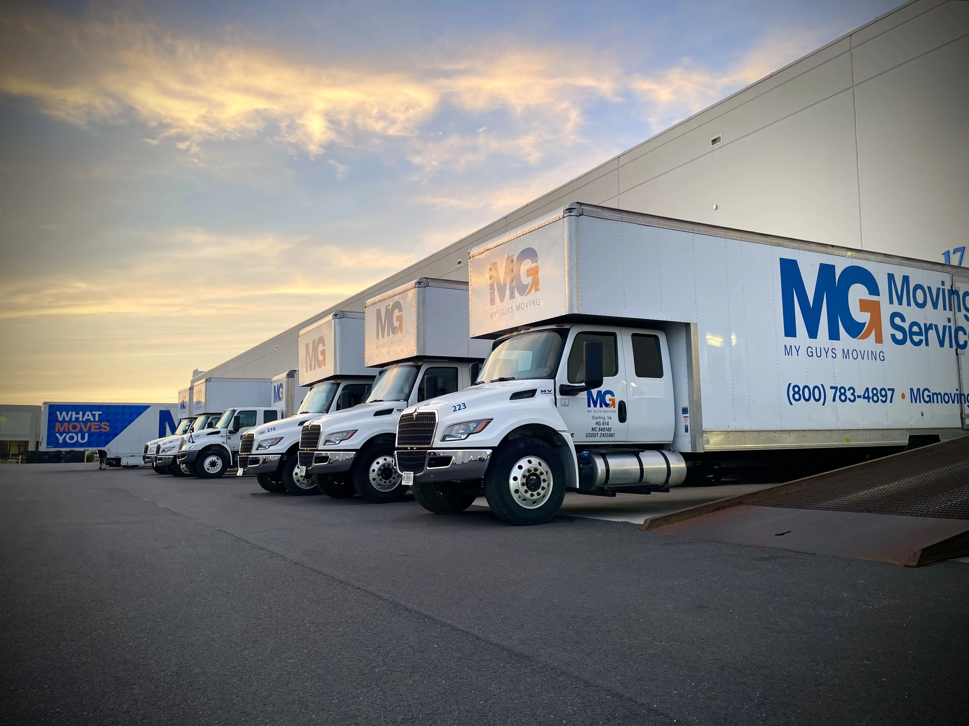 MG moving trucks on the road