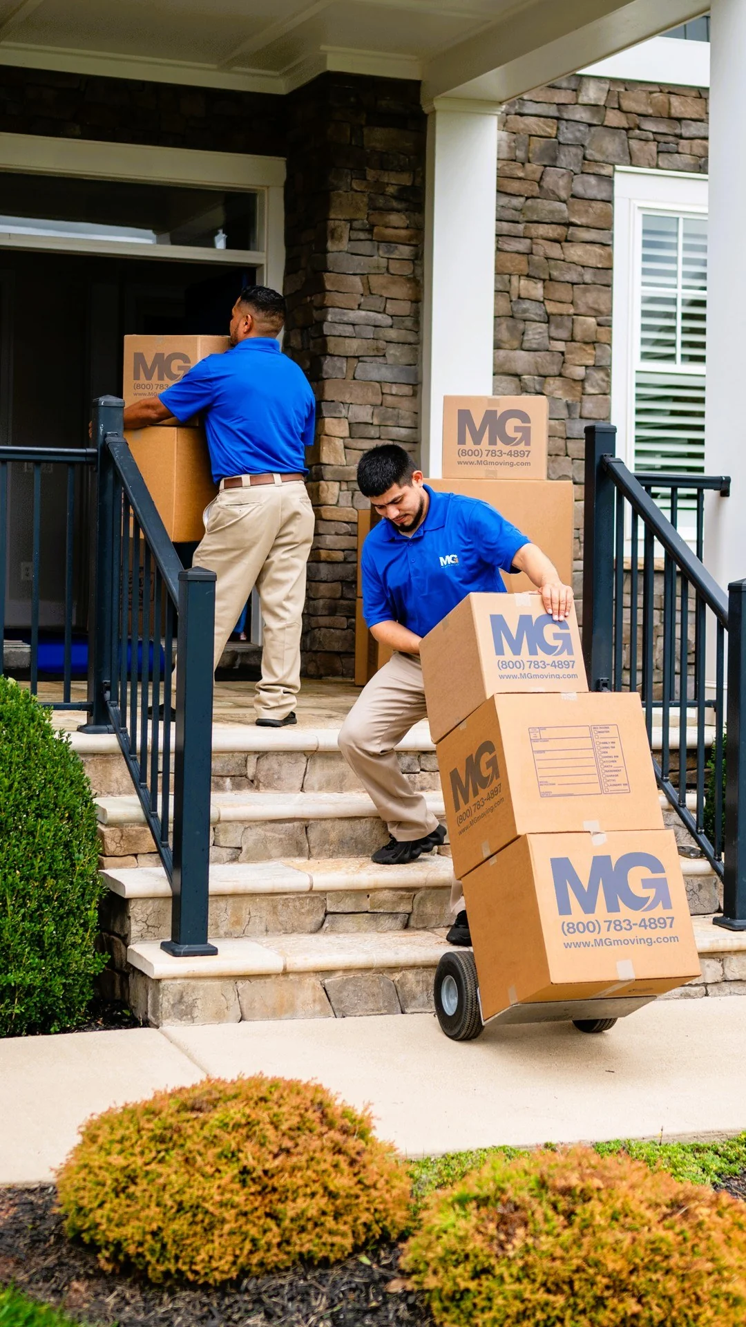 Movers carrying boxes