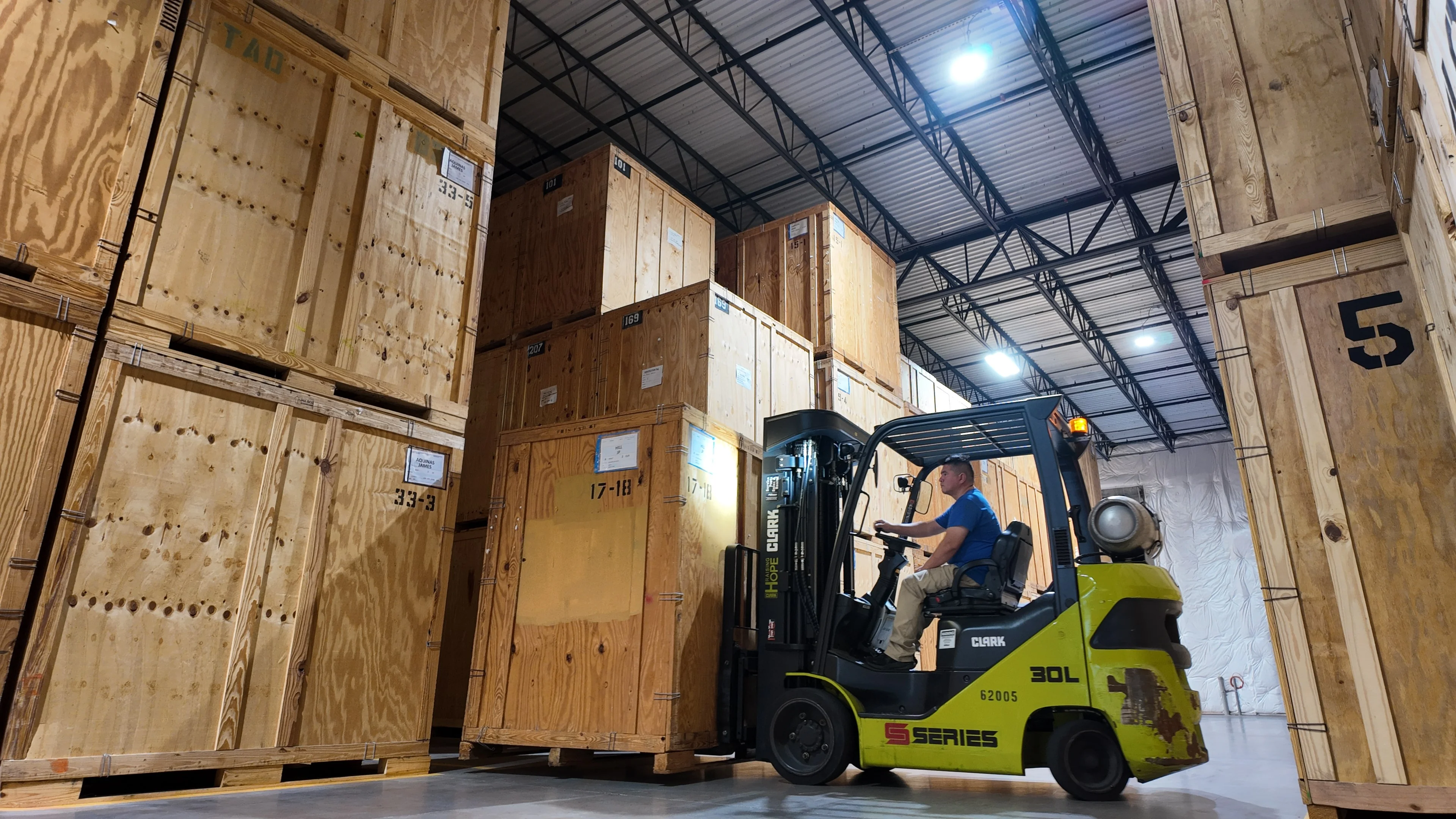 residential storage units in a warehouse